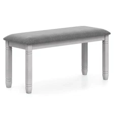 Upholstered Bedroom Bench with Padded Seat and Solid Wood Legs for Dining Room