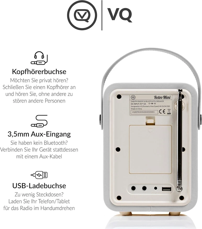 Tragbares DAB Radio mit Bluetooth-Lautsprecherein, DAB+Radio Alarm Wecker - Bild 4 von 4