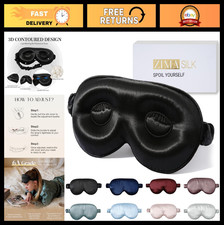 Adjustable 22 Momme 100 Pure Mulberry Silk Sleep Mask, 3D Contoured Eye Mask, S