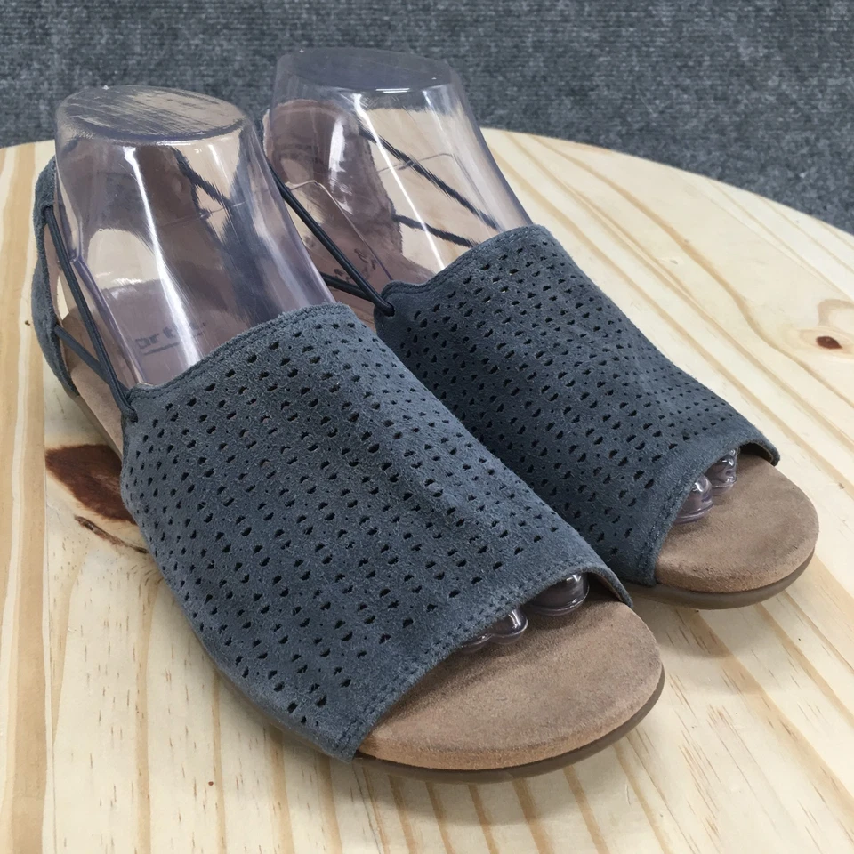 Sandalias Earth Mujer 7 M Aliso Abra Sin Cordones Cuero Azul Informales Punta abierta Cómodas Foto 3 de 4