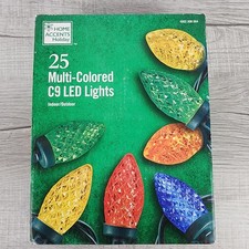 Home Accents 25 Multi-Colored C9 LED Christmas lights - NEW Home Depot Brand 