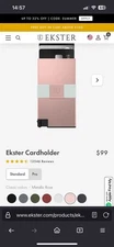 Ekster Card RFID Blocking Metal Wallet In Pink