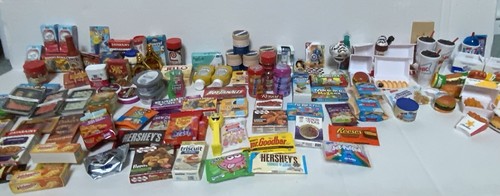 Large Lot Of Mixed Mini Brands, Some Food, Some Toys, And Some Fast Food