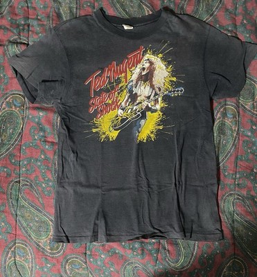 Vintage RARE 1979 Ted Nugent State Of Shock Your Shirt Cobo Hall Medium Band Tee