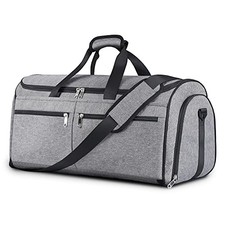 Carry on Garment Bag for Business Travel, Convertible Travel Duffel Bag Grey