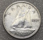 1954 10 Cents Canada Key Date Queen Elizabeth II. #115