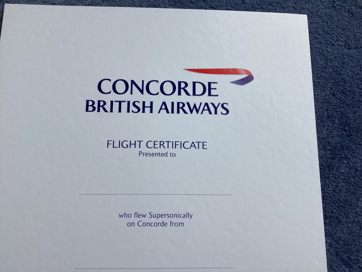 BRITISH AIRWAYS コンコルド 80年代 搭乗記念セット／搭乗証明書 BRITISH AIRWAYS コンコルド 80年代 搭乗記念セット／搭乗証明書