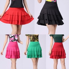Lady Dance Skirt Mini Layered Tiered Dancewear Performance with Underpants Sweet