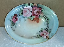Theodore Haviland underlined Limoges France OVAL BOWL Hand Painted ROSES 1903