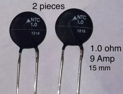 2 Pc.  EPCOS  TDK NTC 1 .0 Ohm, 9 Amp ICL Thermistor B57237S109M 15mm Diameter