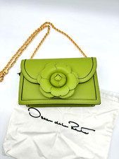 OSCAR DE LA RENTA Tro Nappa leather gardenia applique convertible crossbody