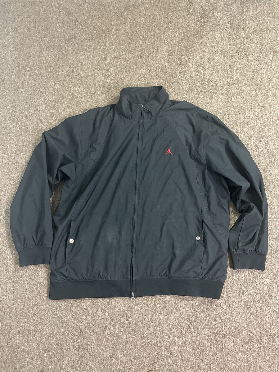 VTG Jordan 23 full zip black jacket men 2XL all polyester made in