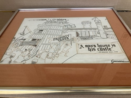 Early Editorial Cartoon by Artist Steve Greenberg Original Art California Prop13 - Picture 3 of 5