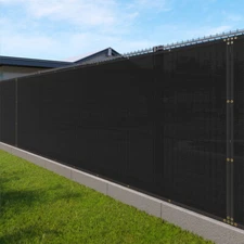 25/50ft Privacy Fence Screen Garden Windscreen Fabric Mesh Shade Cover Black