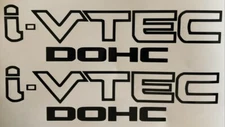(2) Two i-VTEC DOHC Emblem BLACK Vinyl Decal Stickers FREE SHIPPING
