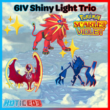 SHINY 6IV Solgaleo Lunala Necrozma Pokemon SCARLET and VIOLET - Legends