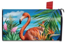 Flamingo Paradise Mailbox Cover Stanadard Size