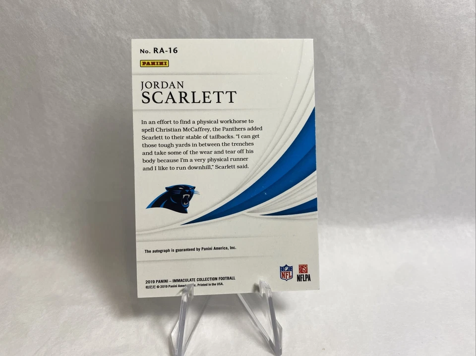 JORDAN SCARLETT 2019 PANINI IMMACULATE RC ROOKIE AUTO /99 PANTHERS - Image 2 of 4