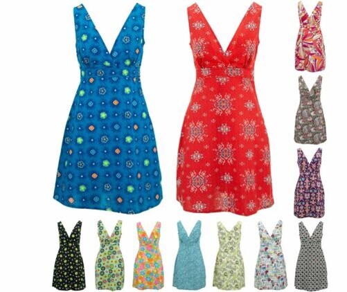 Vestido Cruzado Loud Originals sin Mangas para Mujer Cuello En V Verano Casual