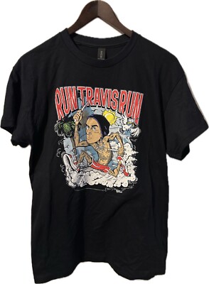 New TRAVIS BARKER Run Travis Run T-Shirt Sz-M   Blink 182 Famous Stars N Straps