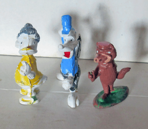 Huckleberry Hound Big Bad Wolf, Donald Duck Plastic 1960s Hong Kong 1 5/6-2 1/8 - Picture 4 of 5