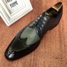 Men Cowhide Leather Business Dress Shoes British Square Toe Oxford Wedding Shoes