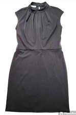 Nine West Dress Womens Medium Little Black Mock Neck Workcore Office Attire