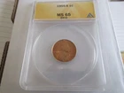 1955-S , Lincoln Penny , MS 65 , RED  , Anacs