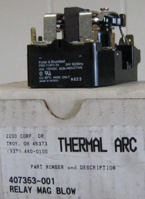 RELAY MAG BLOW Potter & Brumfield PRD 11AK1- 24  9823 20A 125 VDC Welder HOBART