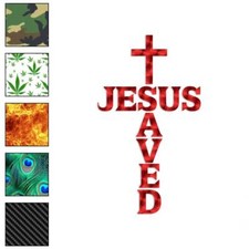 Jesus Saved Christian Cross, Vinyl Decal Sticker, 40 Patterns  3 Sizes, 3982