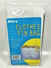 Allary Hanging Clothes Pin Bag with 2 Compartments
