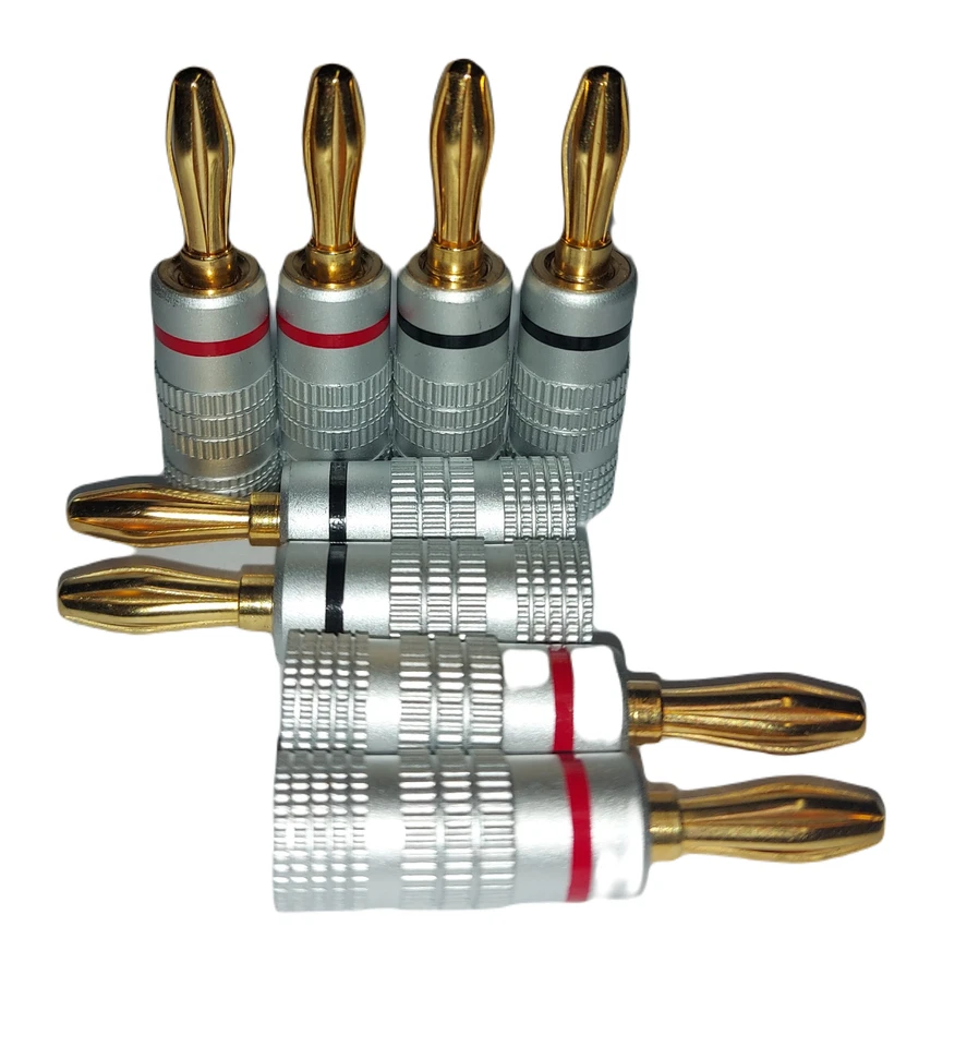 8x Professional Quality Gold Plated Banana Speaker Plugs HiFi  Pack of 8 - Image 3 of 3