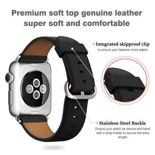 Leather Watch Strap for Apple iWatch Series 8 7 6 5 4 SE2 38/40/41mm, 42/44/45mm - Imagen 6 de 25