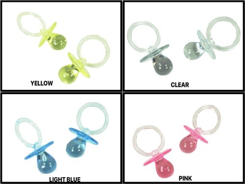LARGE Acrylic PACIFIER Baby Shower Favor Choose Color & Package Amount