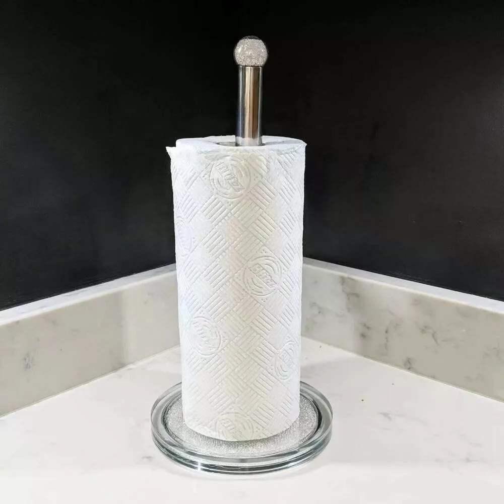 paper towel holder with crushed diamonds bounty acrylic shiny crystals clear