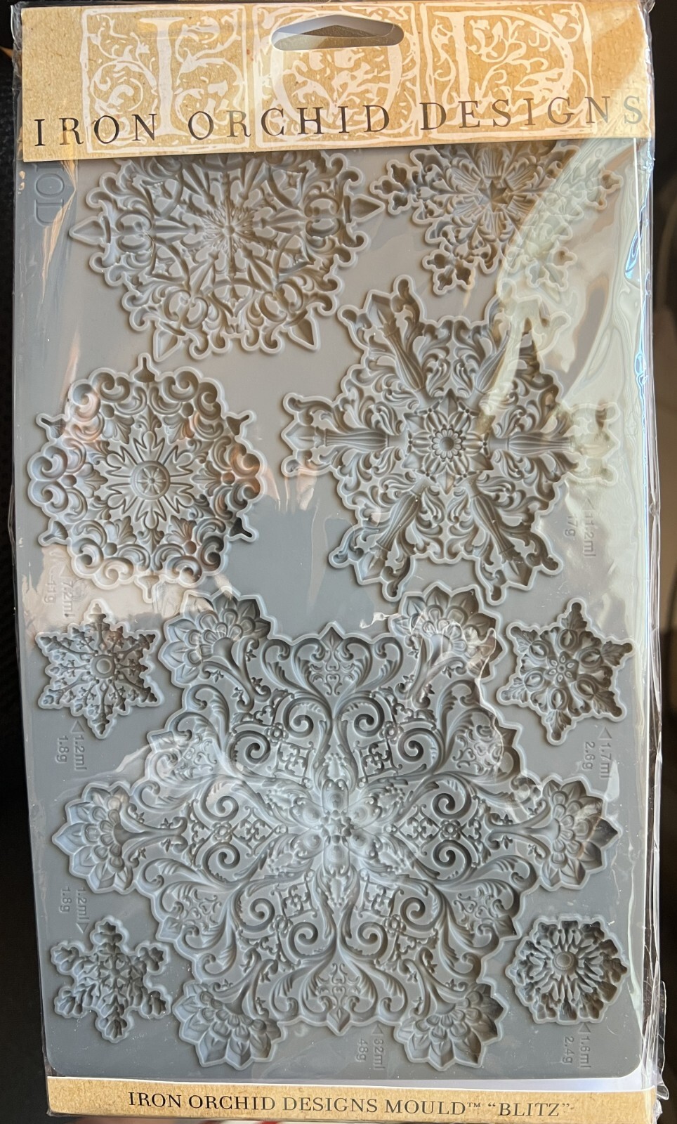 Iron Orchid Designs IOD Blitz Snowflake Mould Limited Edition Retired NEW