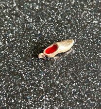 Vintage Silver Charm - Red Enamel Inside - Dutch Clog Shoe Fob Pendant European