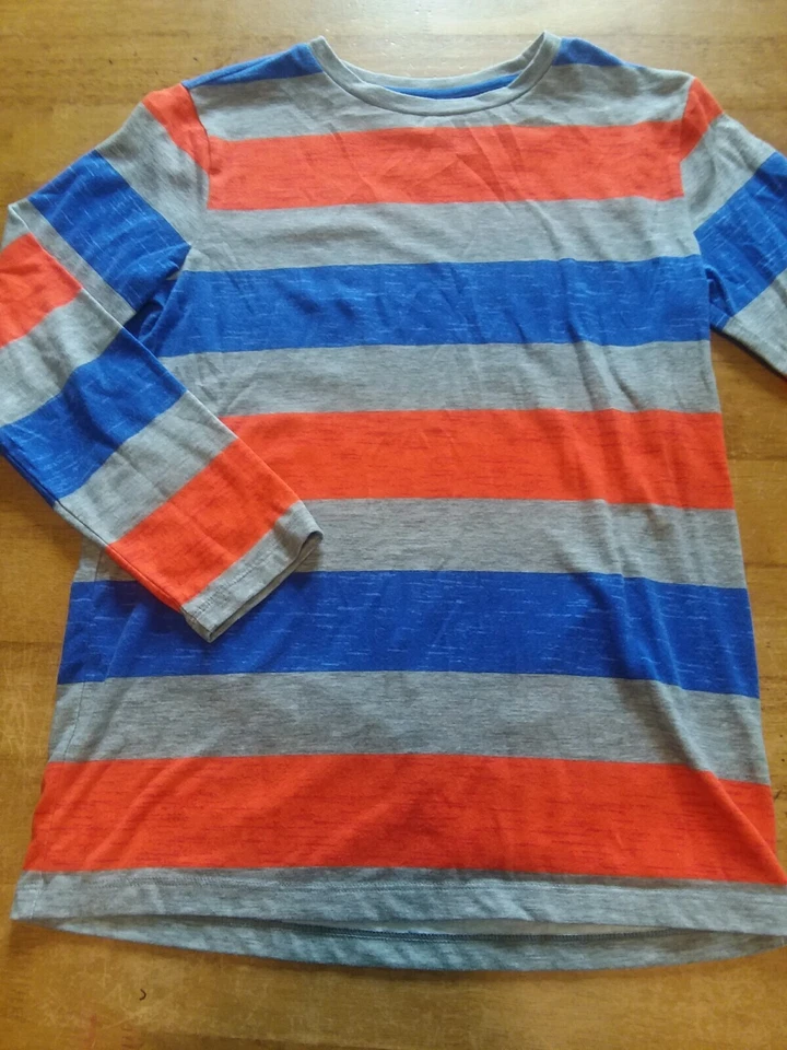 Old Navy boys striped shirt xl, blue, orange & gray, sharp! - Image 2 of 4