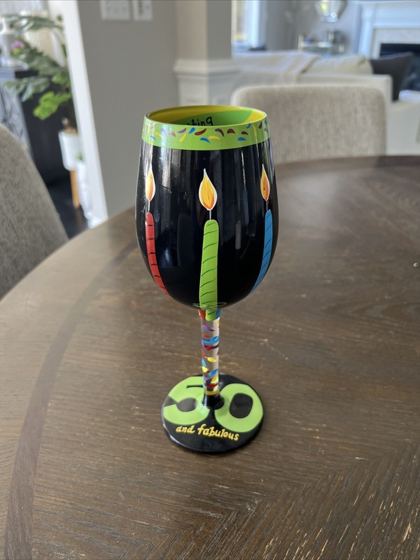 Lolita 50th Birthday Wine Glass “50 And Fabulous” W/recipe On Bottom