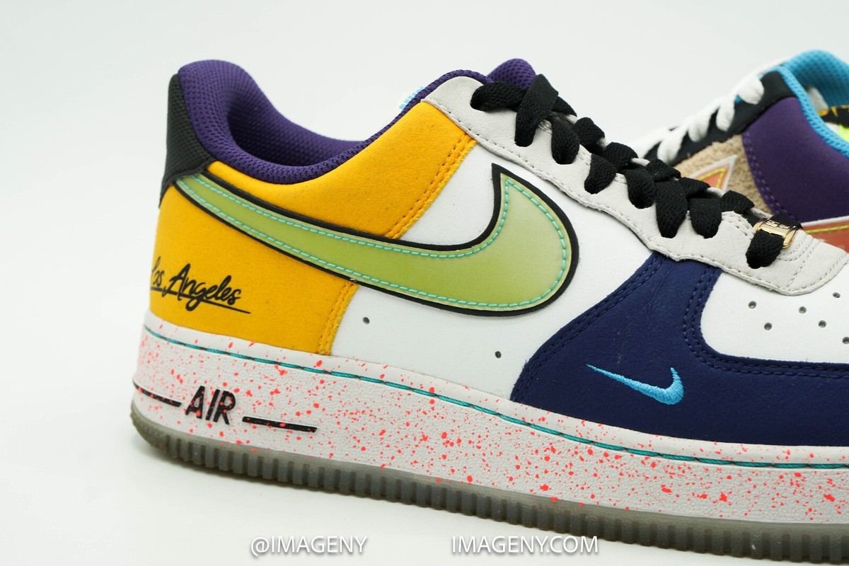 NIKE AIR FORCE ONE LOW SIZE 8.5 WHAT THE LA WHITE BLACK HYPER JADE