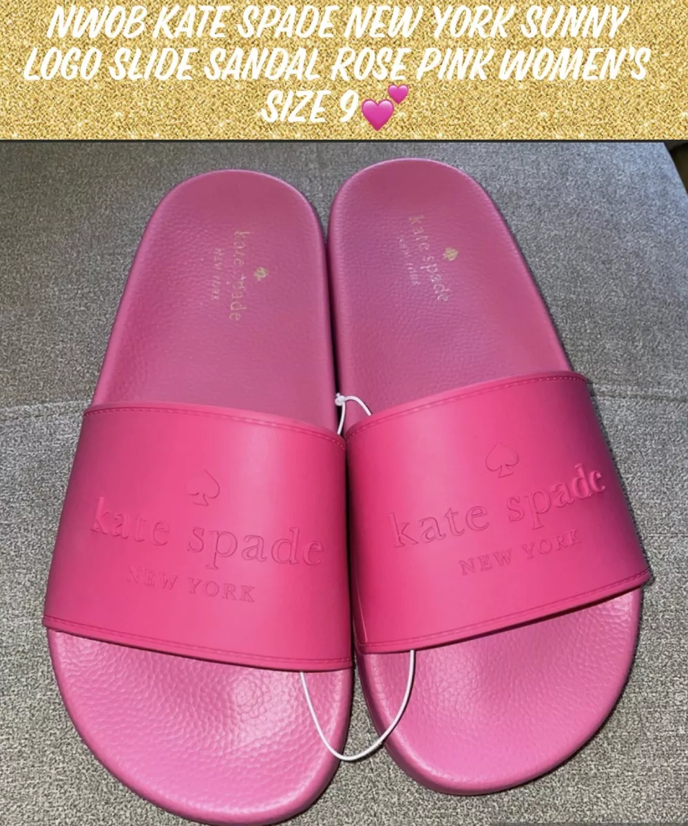NWOB Kate Spade New York Sunny Logo Slide Sandal Rose Pink Women's Size 9💕  | eBay