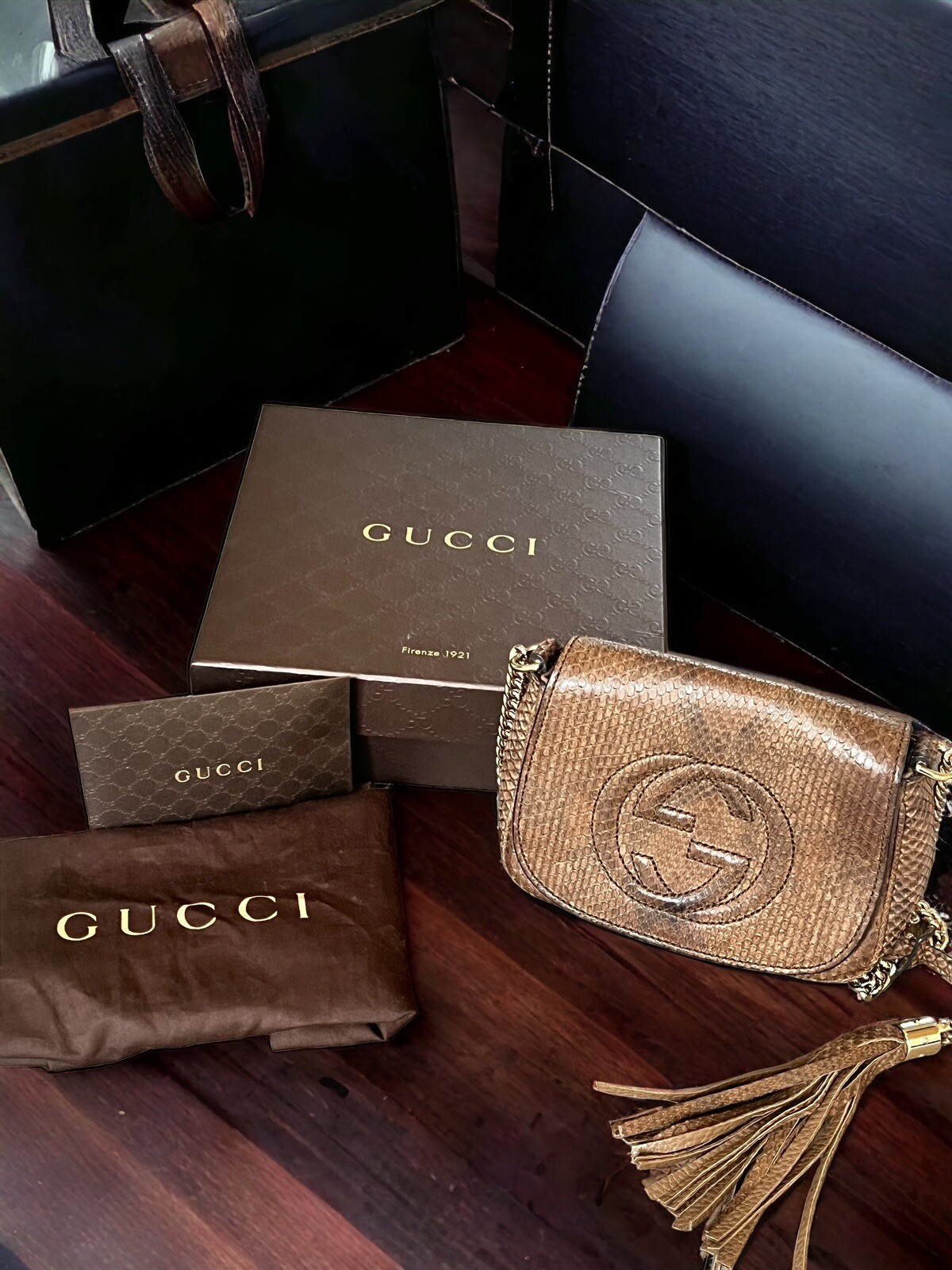 RARE Limited Edition Gucci Soho Python Shoulder B… - image 4