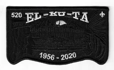 BSA OA LODGE 520 EL KU TA 1956-2020 FINAL ISSUE S-106 DEATH FLAP MINT