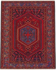 Handmade Hand Knotted Vintage Oriental Zinjaan Wool Area Rug 7 x 5 Ft