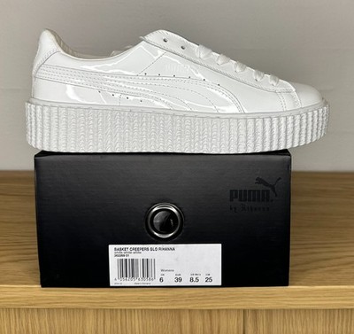 Size 8.5  - Fenty x Puma Patent Leather Creepers Glossy White W (362269 01)