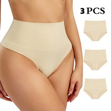 1/2/3 PCS Womens Tummy Control Knickers High Waist Shaper Underwear Panties