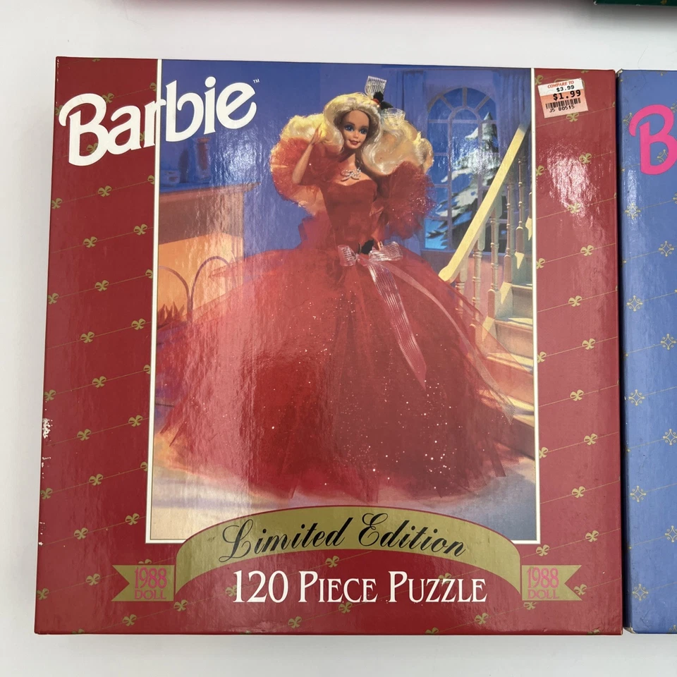 Barbie Doll Puzzle Lot of 4 (1988/1989/1990/1991) Limited Edition (NIB/NEW) - Image 2 of 4