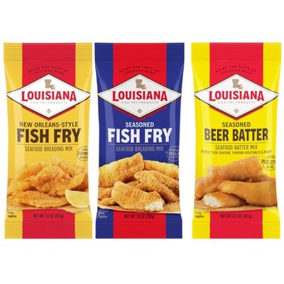 Louisiana Fish Fry, Breading Variety Gift Pack Pack of 3  Seasoned Fish Fry, ...