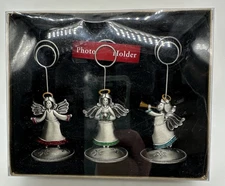 St. Nicholas Square Jeweled Angel Photo Holders Set of 3 New