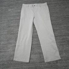 Izod Pants Men Performx Beige Khaki Golf Polyester 36 x 29.25